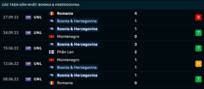 Nhận định phong độ thi đấu của Bosnia & Herzegovina